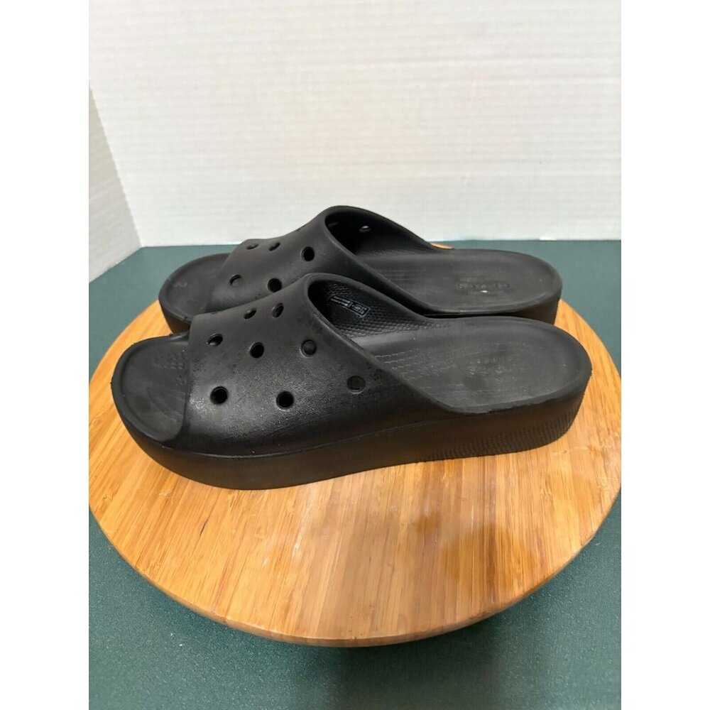 Crocs Slide Black Women's Size 8 Platform Slides - Picture 2 of 6